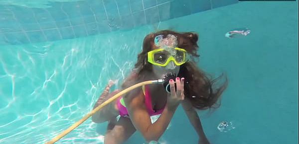  Cute teen Irina Poplavok swims naked underwater